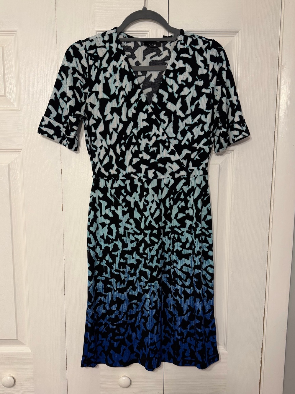 Apt. 9 Faux Wrap Dress XS Black Blue